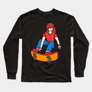 Beautiful skater girl Long Sleeve T-Shirt